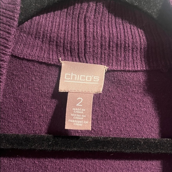 Chico's Deep Purple open front Cardigan Sweater - Picture 2 of 7